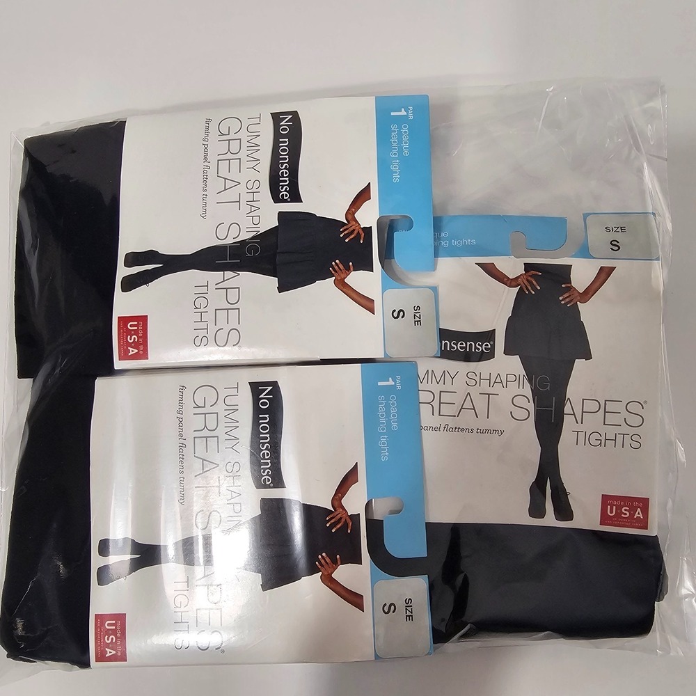3 Pack No Nonsense Women's Opaque Tummy Shaping Tights Black Size S - Picture 10 of 11